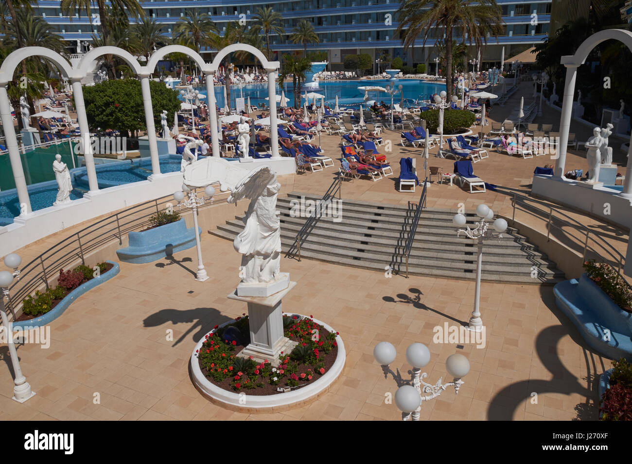El complejo Mare Nostrum Resort Hotel en Playa de las Américas, Arona, Tenerife, Islas Canarias, España. Foto de stock