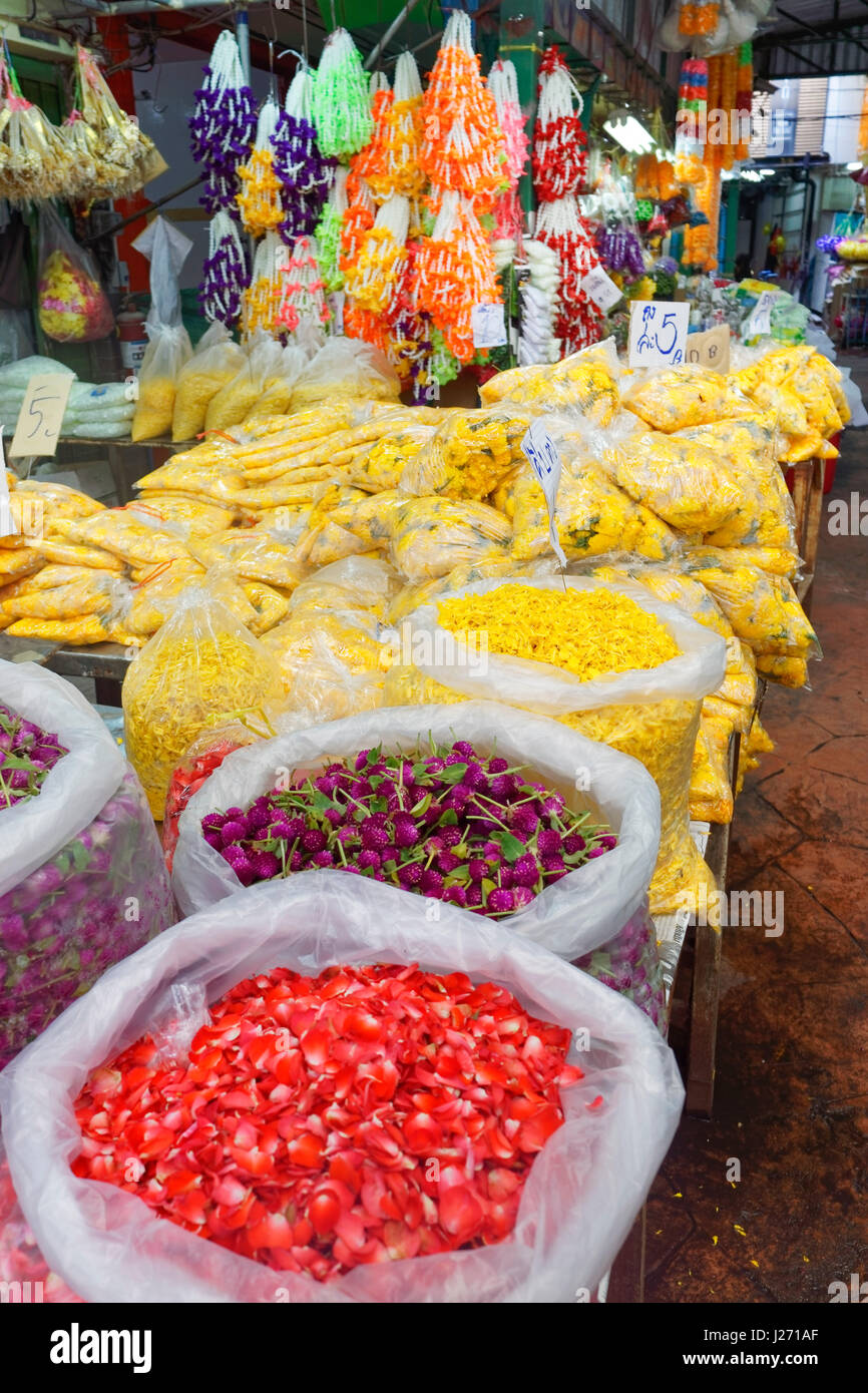 Pak Khlong Talat , el mercado de flores, Banglamphu Foto de stock