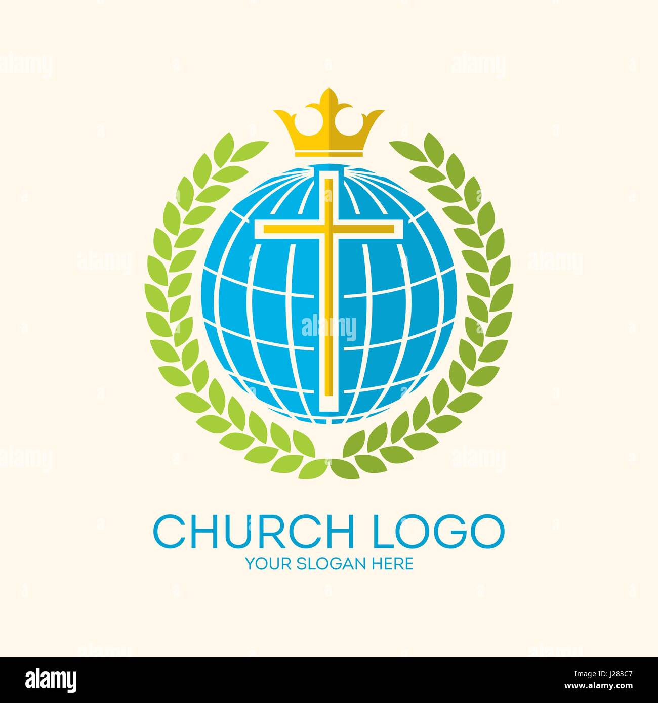 Logotipo de la Iglesia. Jesús es el rey de todo el mundo Imagen Vector de  stock - Alamy