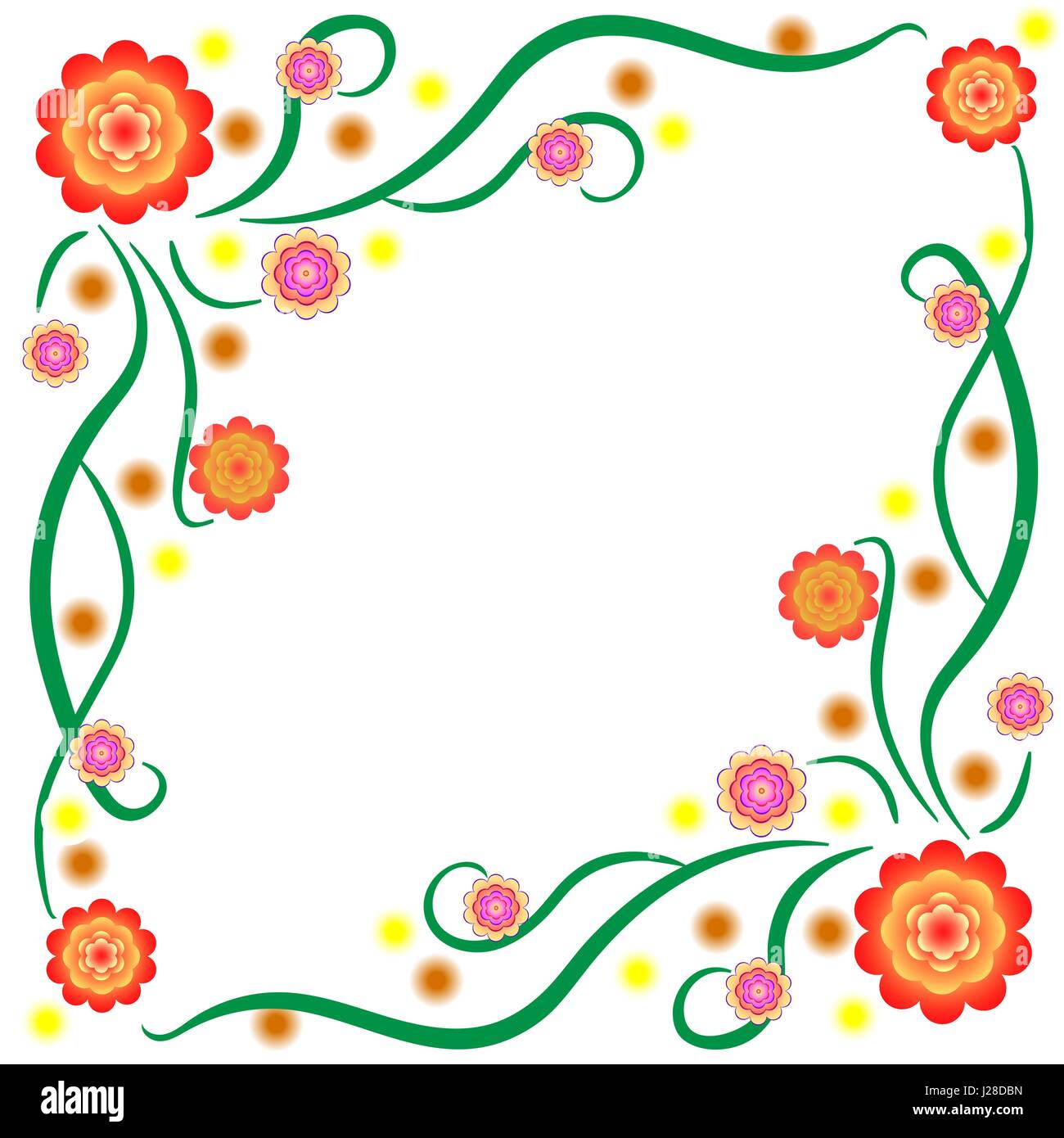 El patrón de brillantes flores estilizadas con tallos para decorar  cartas,cartas,post. Ilustración vectorial Imagen Vector de stock - Alamy