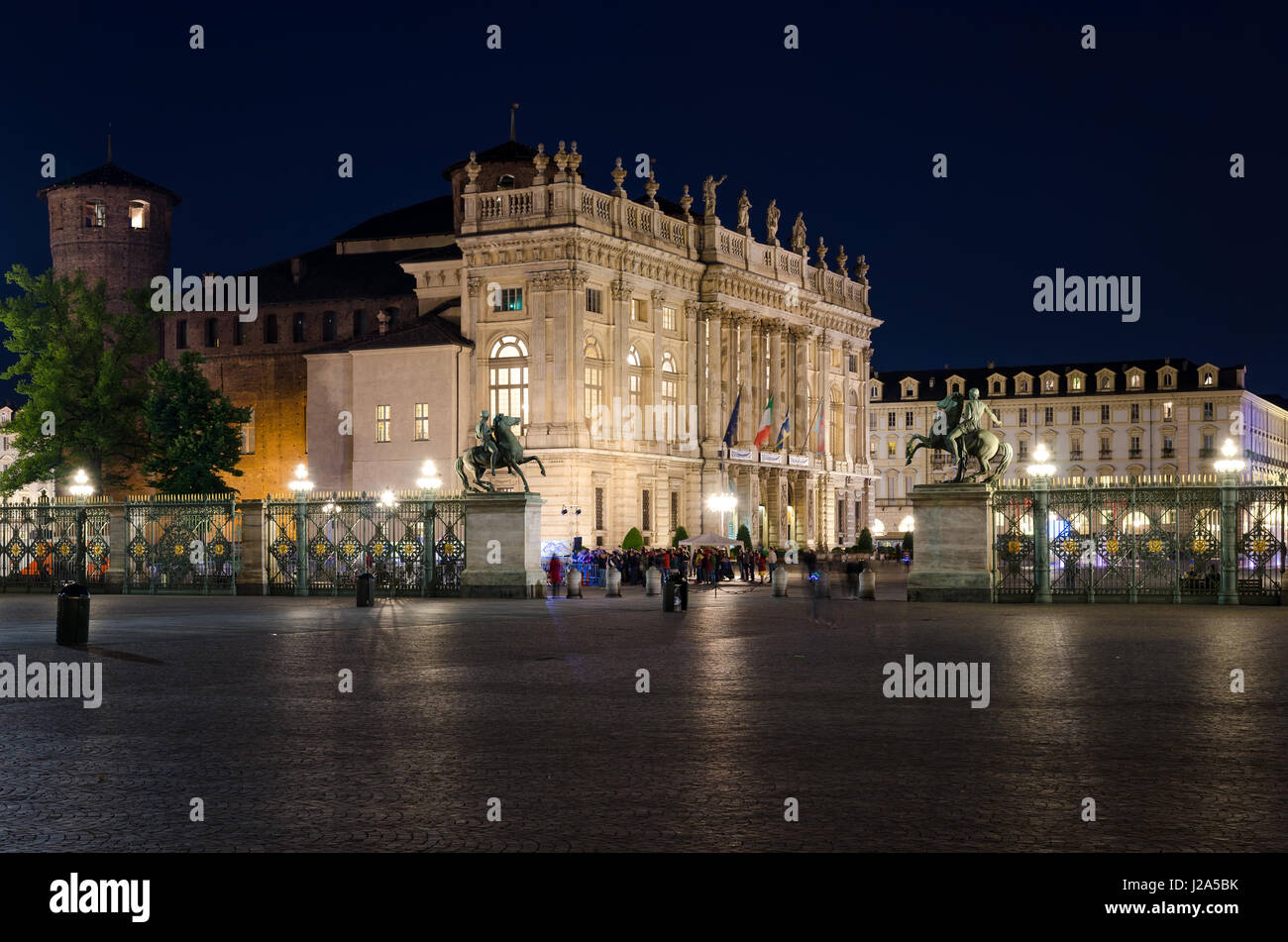 Torino Piazza Castello Foto de stock