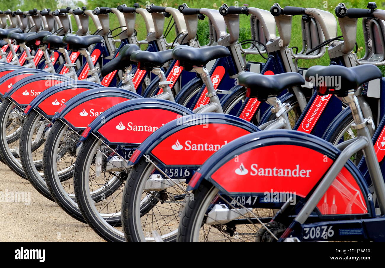 Régimen Público de Santander Alquiler de bicicletas las bicicletas,  popularmente conocido como Boris Bikes, después de Boris Johnson, Alcalde  de Londres, cuando el plan fue lanzado Fotografía de stock - Alamy