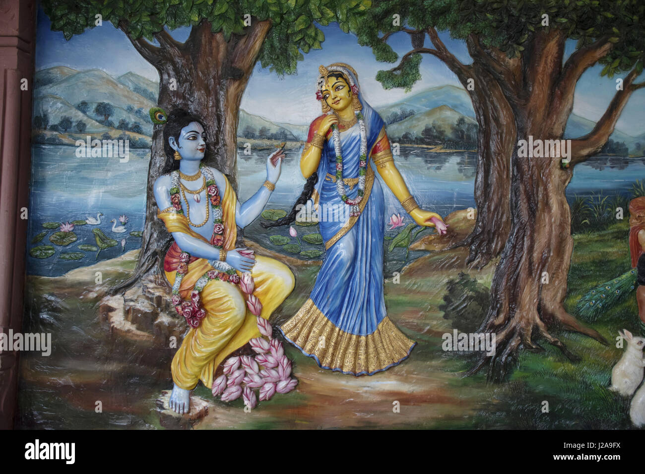 Radha Krishna. Templo ISKCON, Pune, Maharashtra Foto de stock