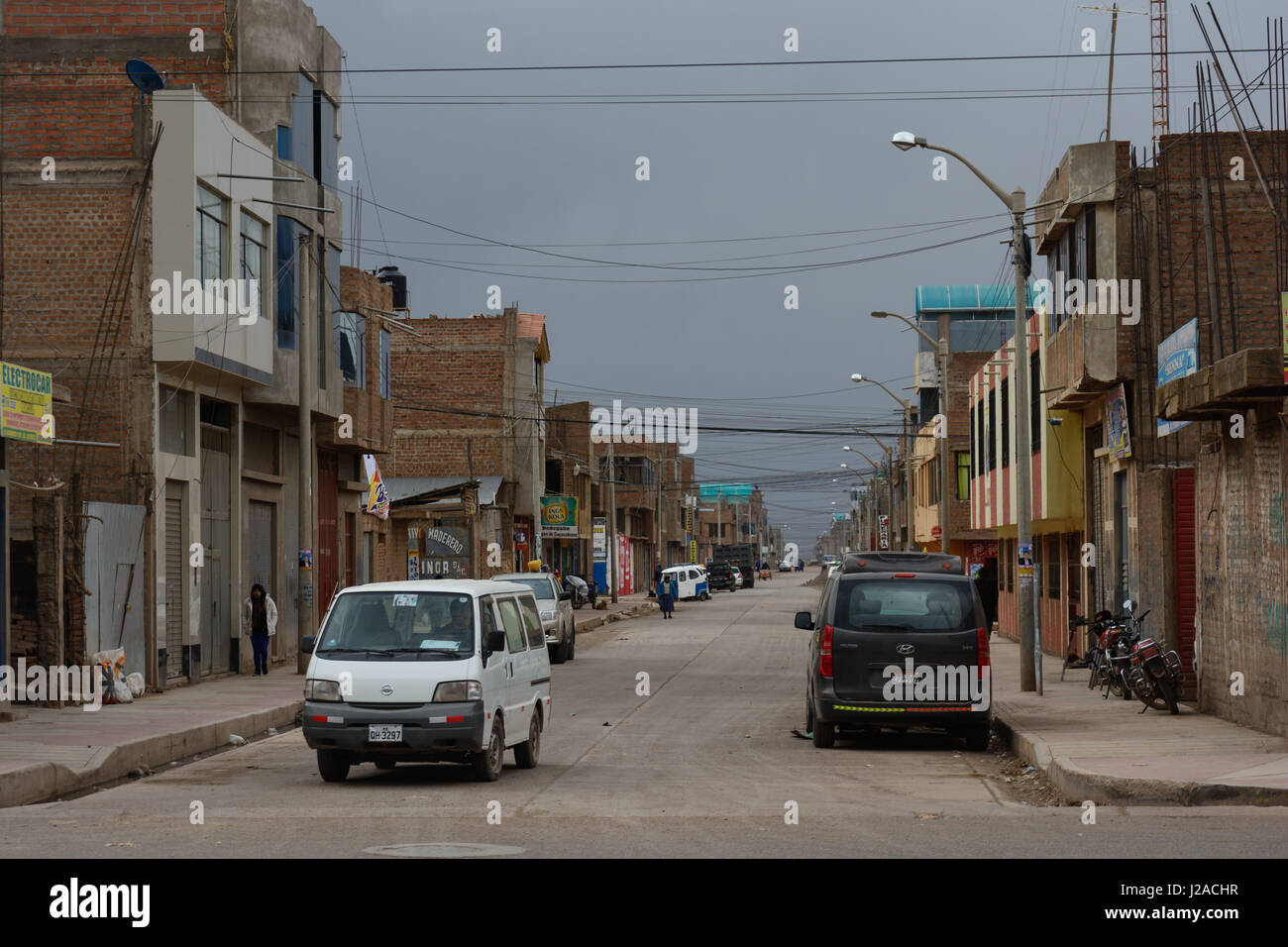 Perú, Puno, Juliaca, Juliaca es una ciudad próspera, cerca del Lago Titicaca Foto de stock