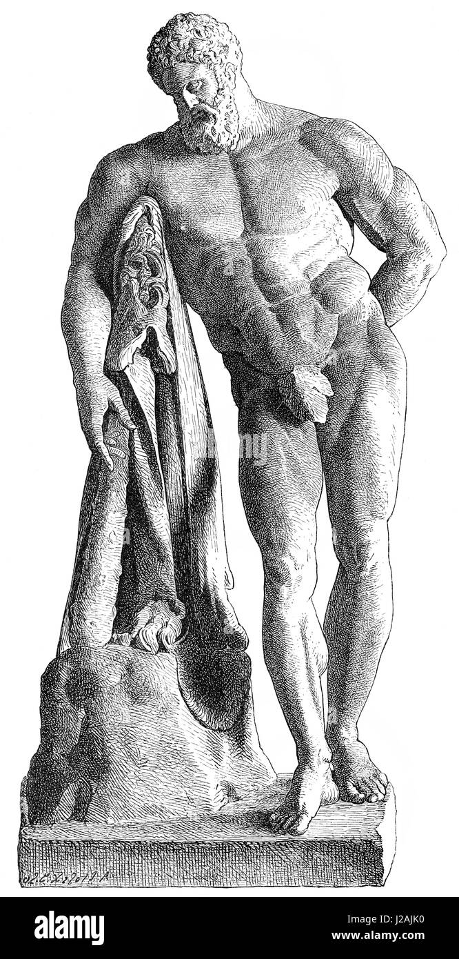 Heracles, por Lysippos Foto de stock