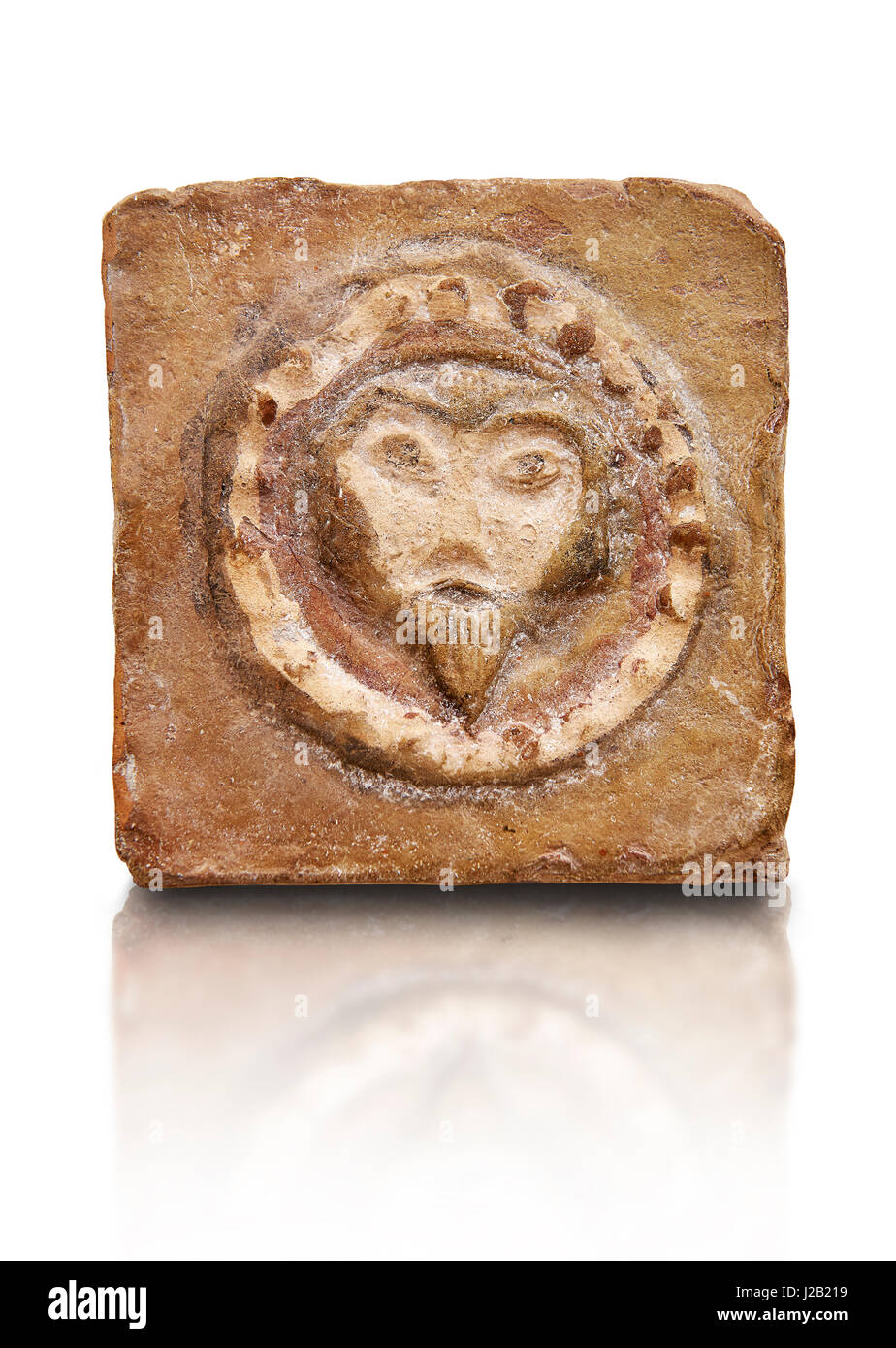 6ª-7ª Siglo Cristiano bizantino baldosas de terracota que representa a Cristo -producida en Byzacena - Museo del Bardo Túnez Foto de stock