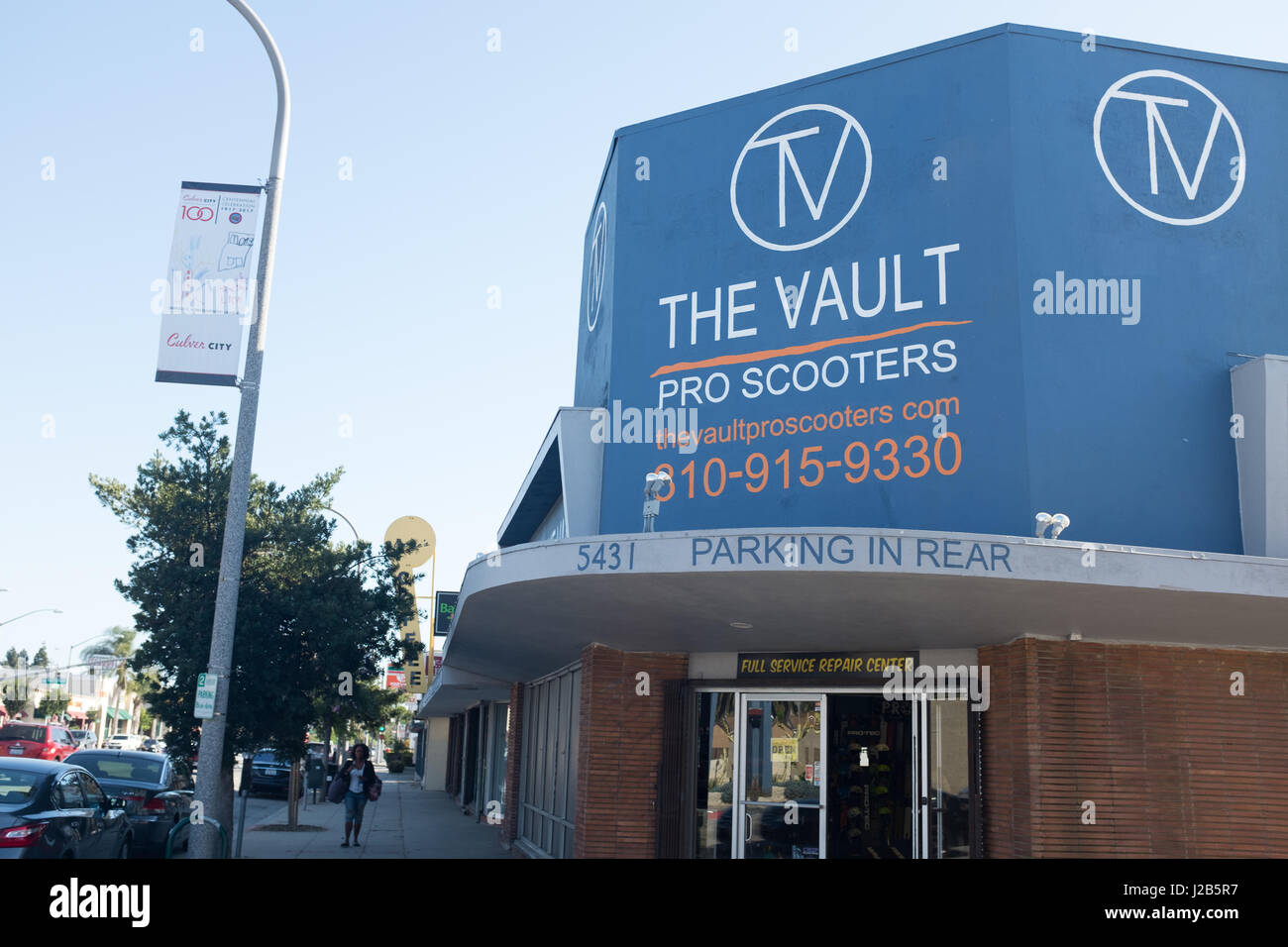 El Vault Pro Scooters tienda en Culver City, Los Angeles, California Foto de stock