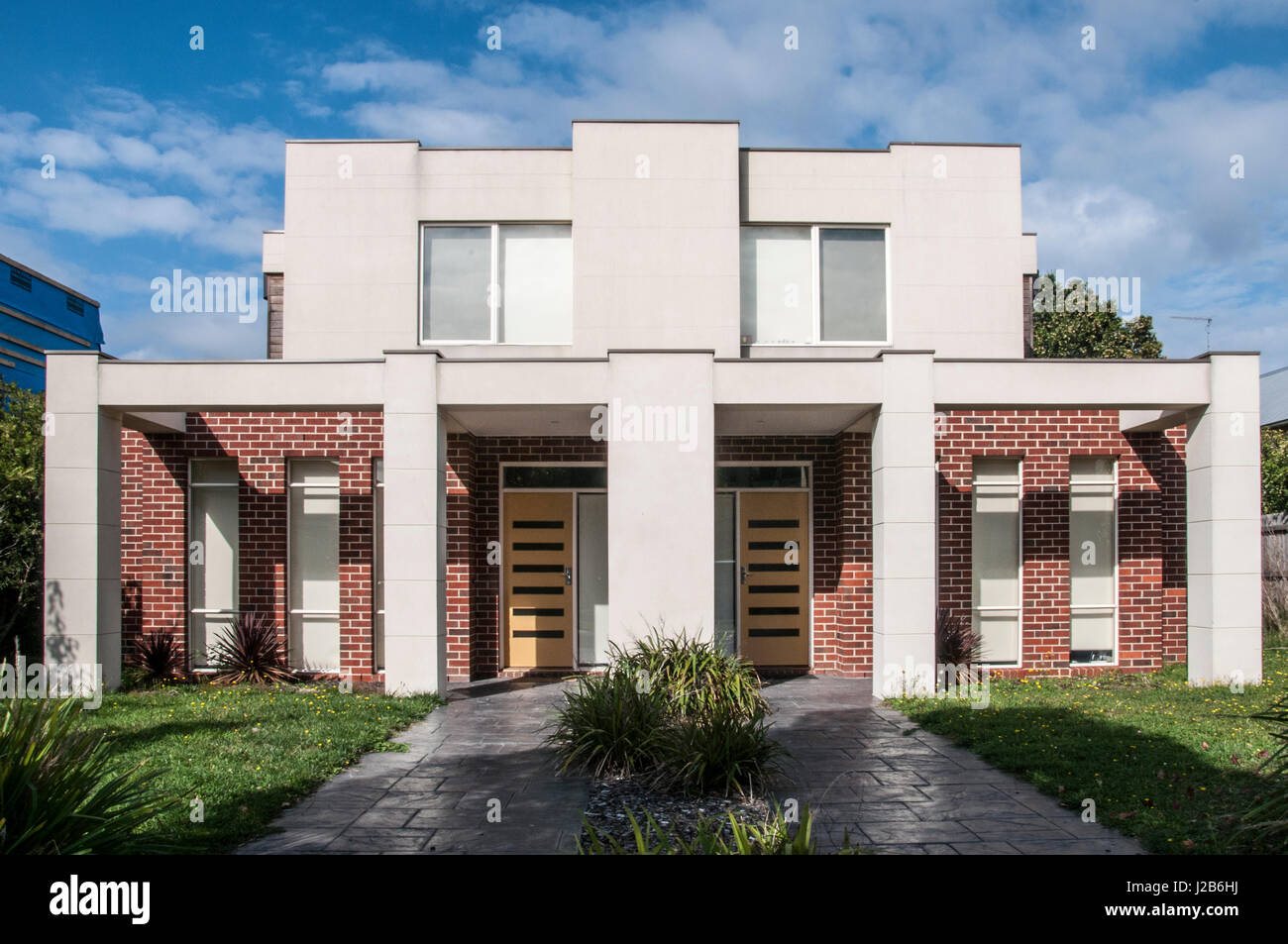 La arquitectura doméstica completamente moderno en los suburbios de Melbourne, Australia Foto de stock