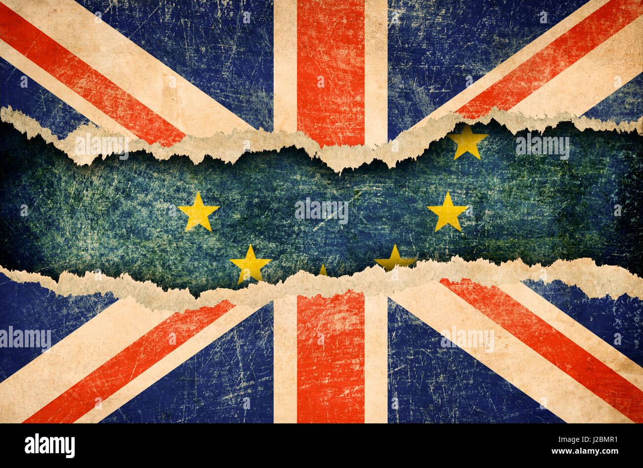 Gran Bretaña la retirada de la Unión Europea brexit ilustración 3d Foto de stock
