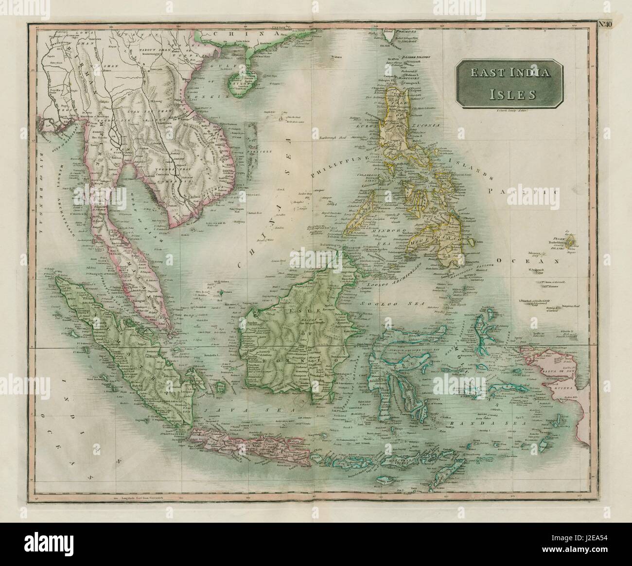 "East India islas' & Indochina. E. Indias Holandesas. Filipinas. THOMSON 1817 mapa Foto de stock