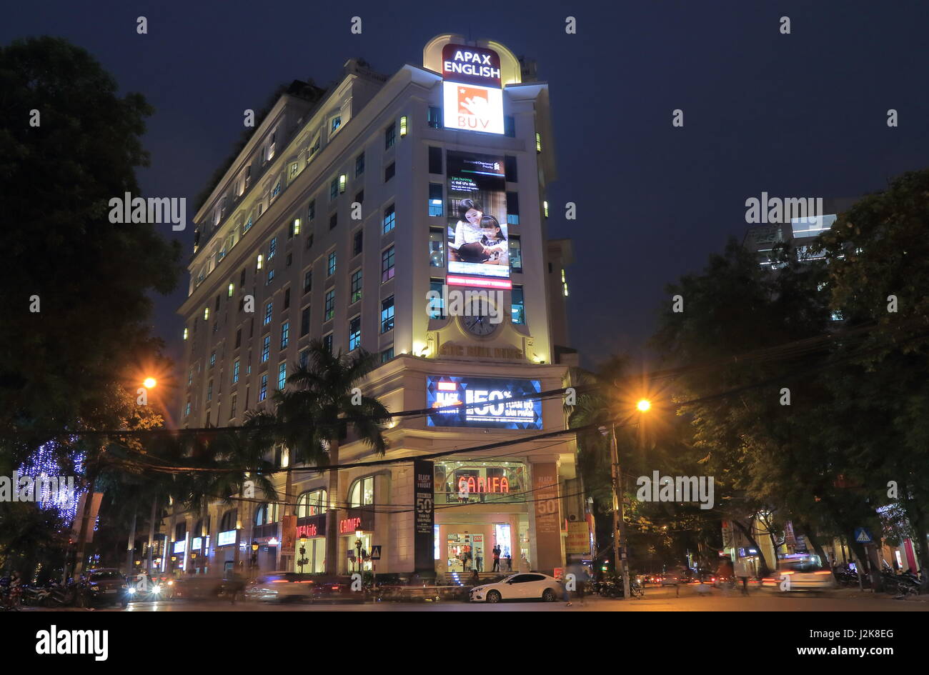 CDC edificio histórico del paisaje urbano en Hanoi, Vietnam. Foto de stock