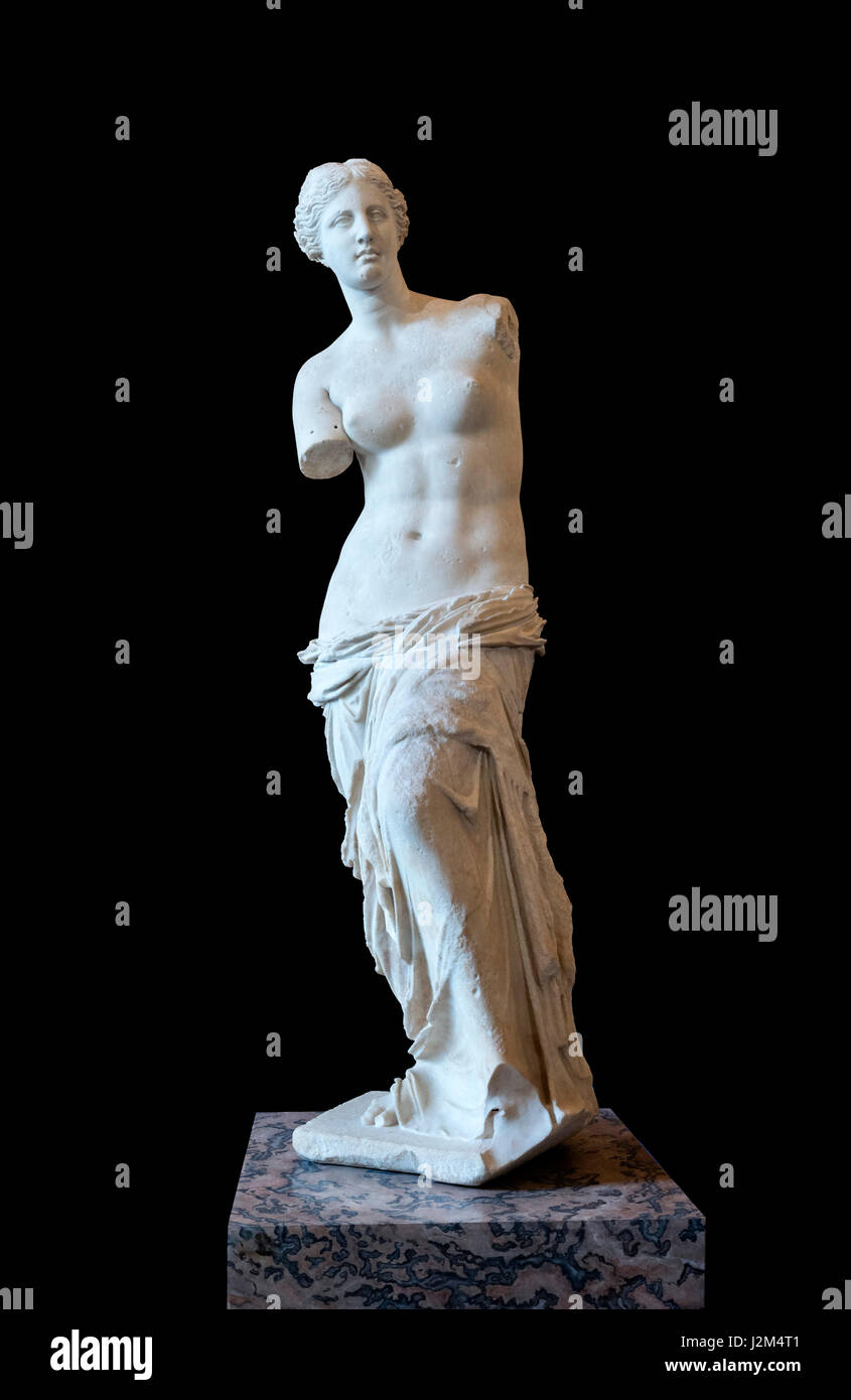 Venus de Milo (Afrodita de Milos), antigua estatua griega. Foto de stock