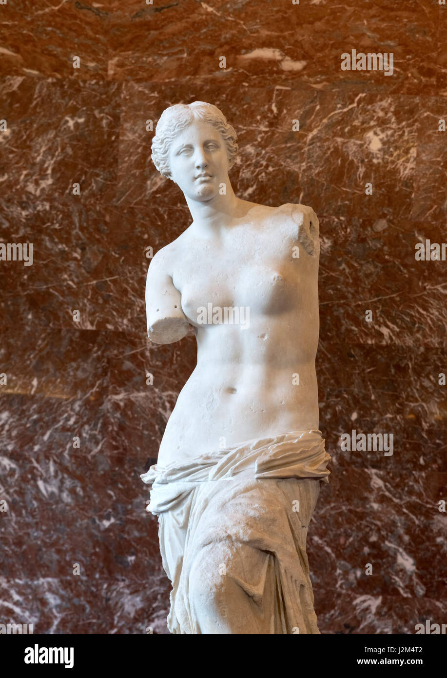 Venus de Milo (Afrodita de Milos), una antigua estatua griega, probablemente por Alexandros de Antioquía, que datan de alrededor de 130-100 AC. La efigie de Afrodita, la diosa griega del amor y de la belleza. Foto de stock