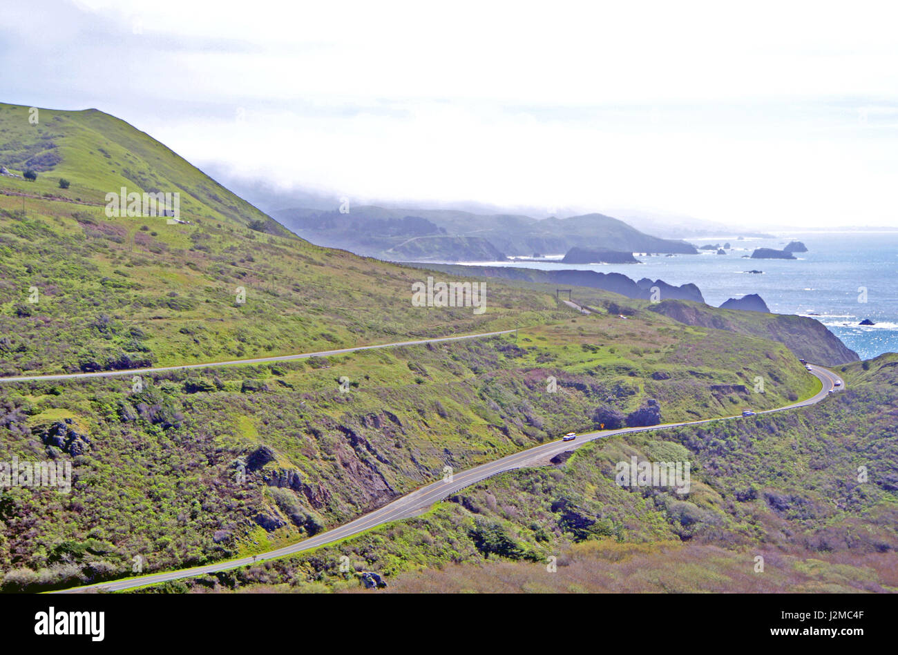 La autopista 1 entre jenner y mendocino california Foto de stock