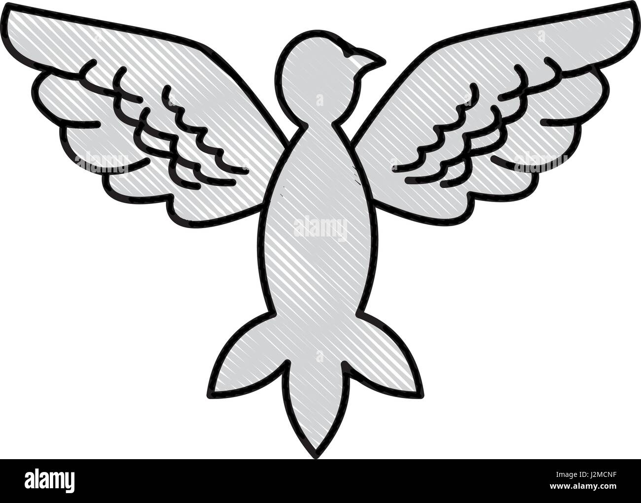 Dibujo de la paloma de la paz alas aves libertad abierta Imagen Vector de  stock - Alamy