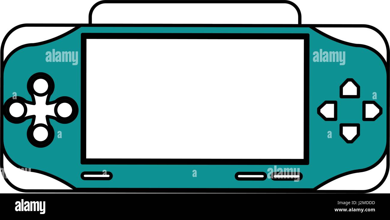 Dibujo silueta color control para juegos de video con pantalla Imagen  Vector de stock - Alamy