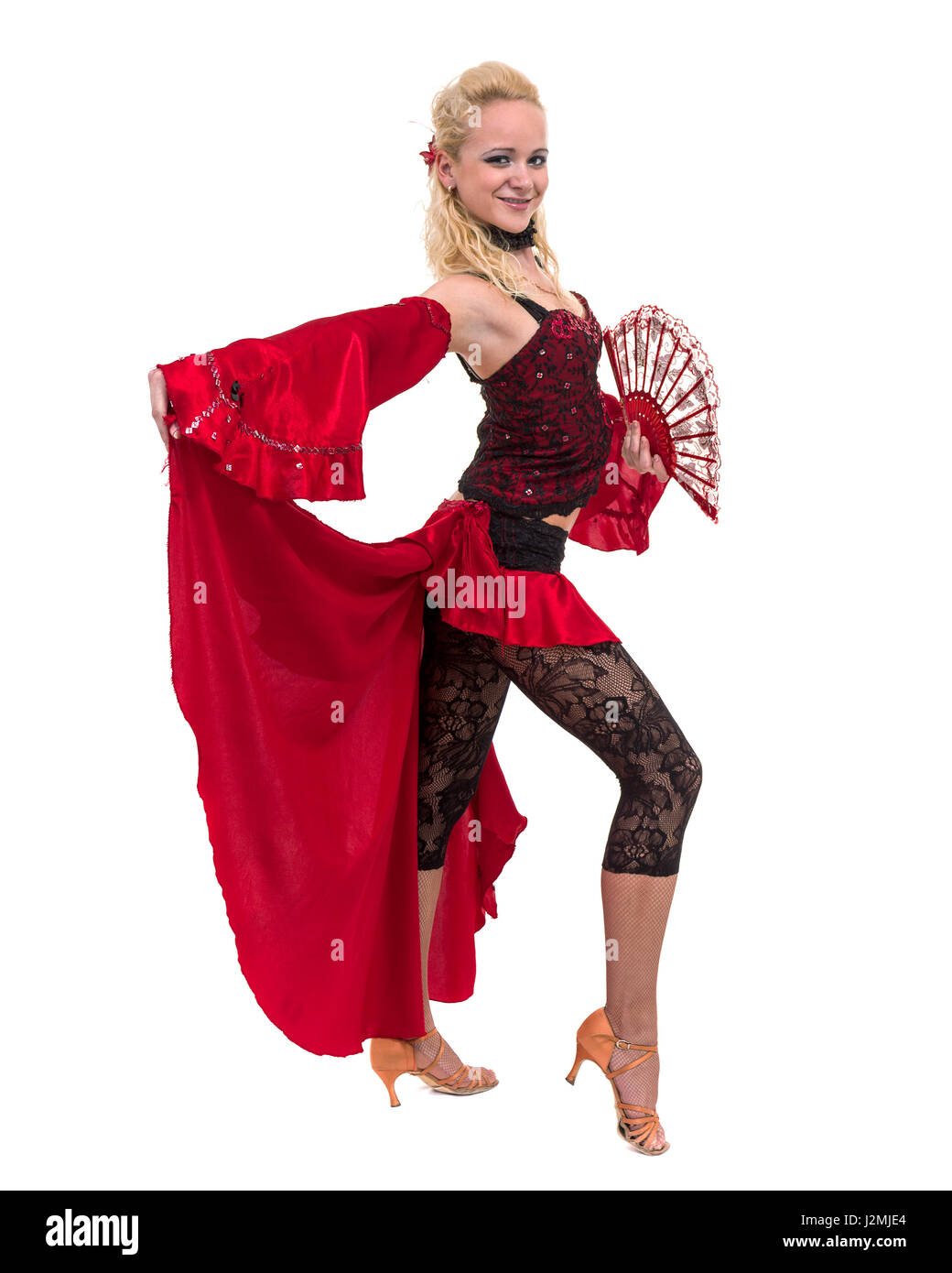 Una mujer en un tutú rojo bailando ballet. Estudio sobre fondo blanco,  imagen aislada Fotografía de stock - Alamy