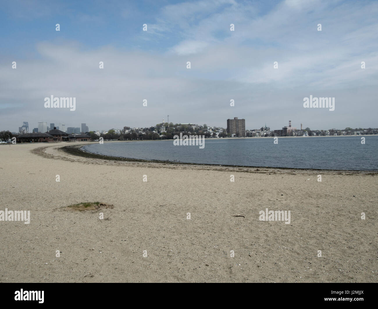 Una playa de arena, cerca de Boston, Massachusetts. Foto de stock