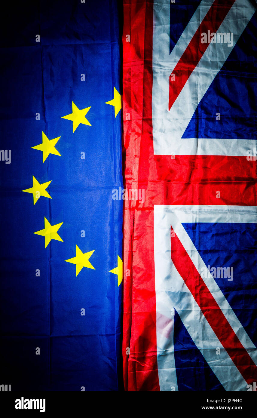 El fotógrafo Ian Georgeson, 07921 567360 Union Jack, la bandera de la Unión Europea, el euro, el Reino Unido, Saltire, Referéndum Europeo Foto de stock