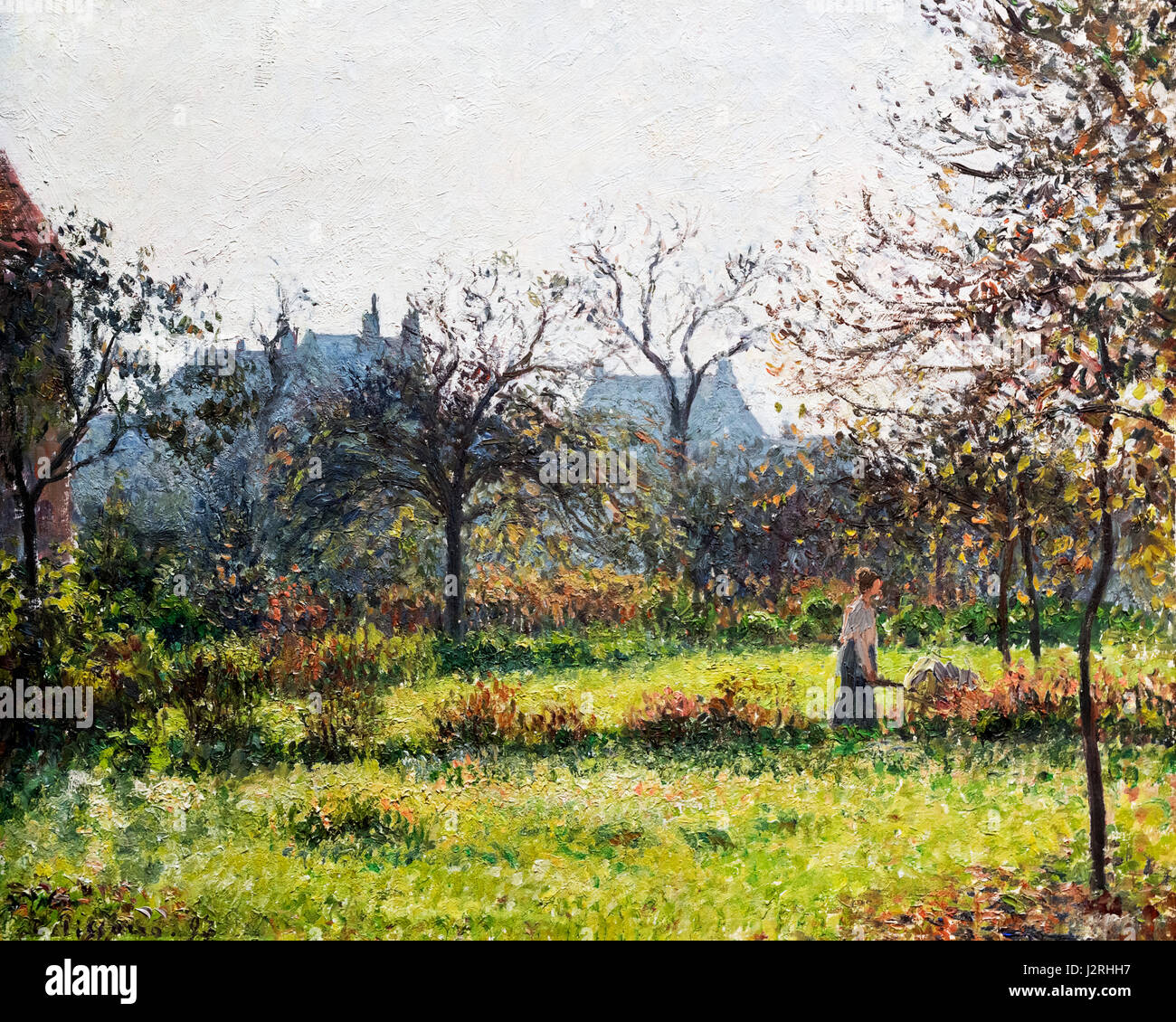Pissarro. La pintura titulada 'Matinee d'Automne, Jardin d'Eragny' por Camille Pissarro (1830-1903), óleo sobre lienzo, 1897. Foto de stock