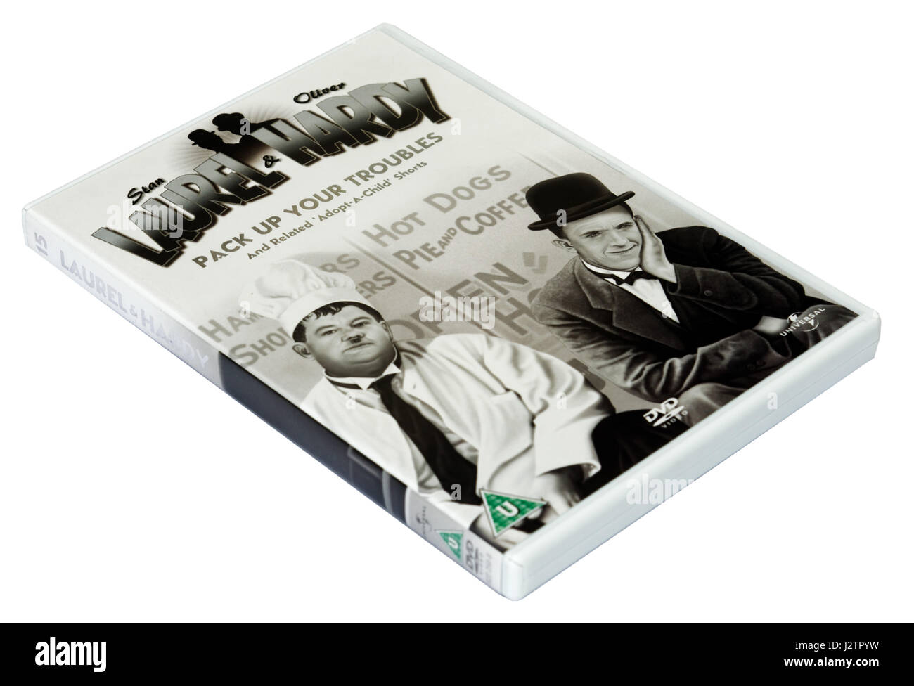 Empacar sus apuros: Laurel y Hardy DVD de películas cortas Foto de stock