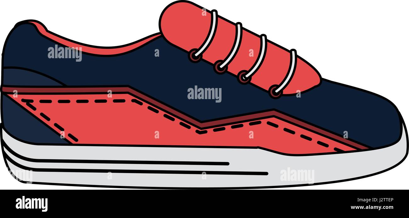 Imagen en color de dibujos animados de zapatillas de deporte zapatilla  Imagen Vector de stock - Alamy
