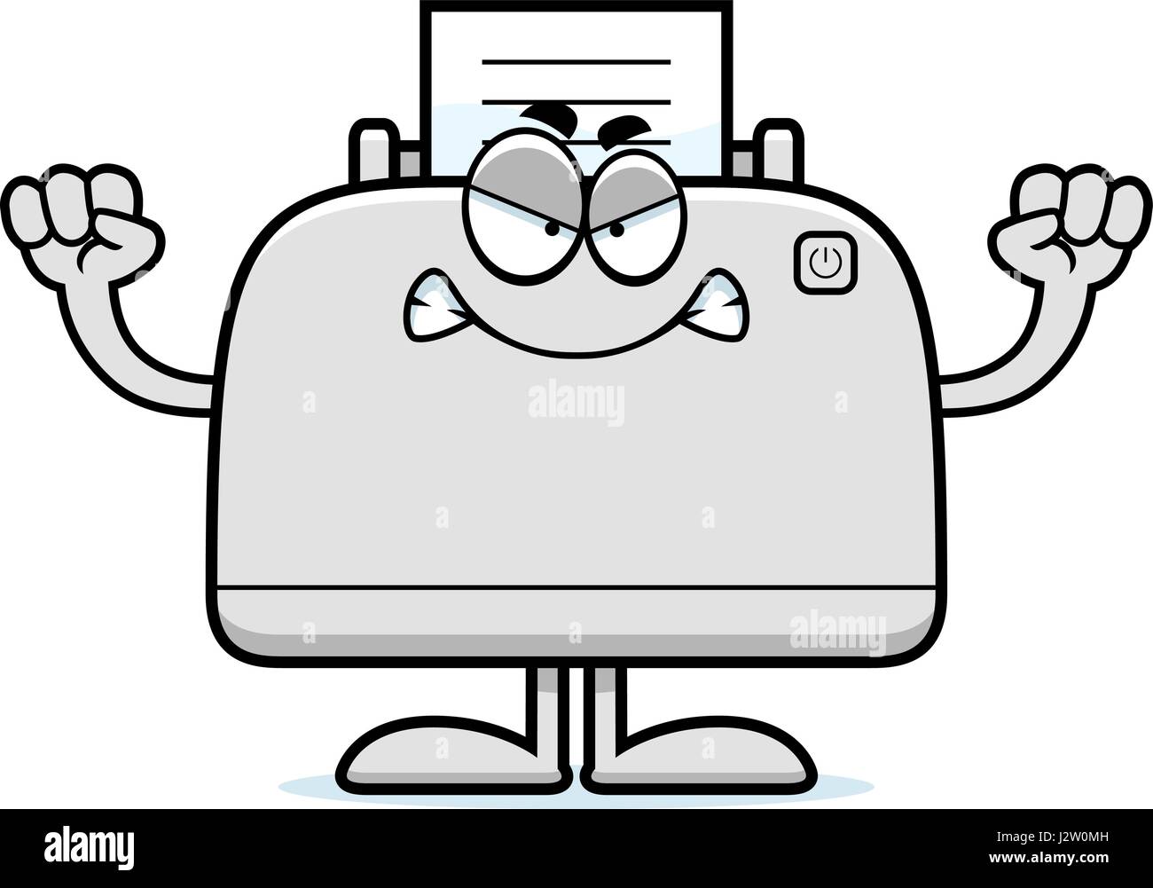 Una caricatura de la ilustración de una impresora con enojo Imagen Vector  de stock - Alamy