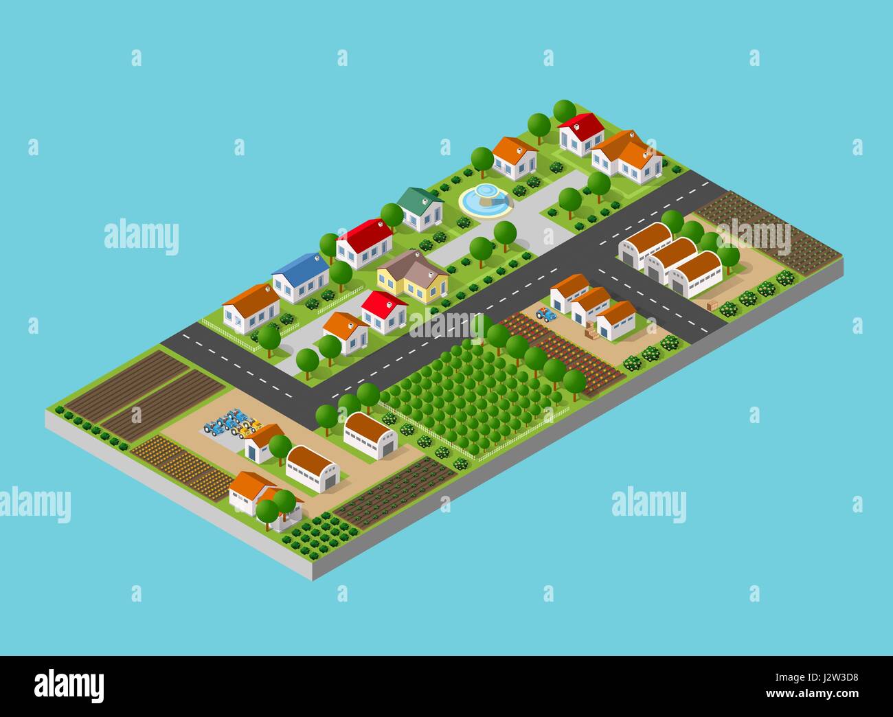 Paisaje rural con la naturaleza Ilustración del Vector