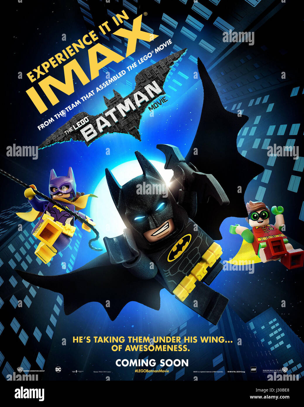 La película de LEGO Batman, nosotros, desde la izquierda: póster Batgirl ( voz: Rosario Dawson), Batman (voz: Arnett), Robin (voz: Michael Cera),  2017. ©Warner Bros./cortesía Colección Everett Fotografía de stock - Alamy