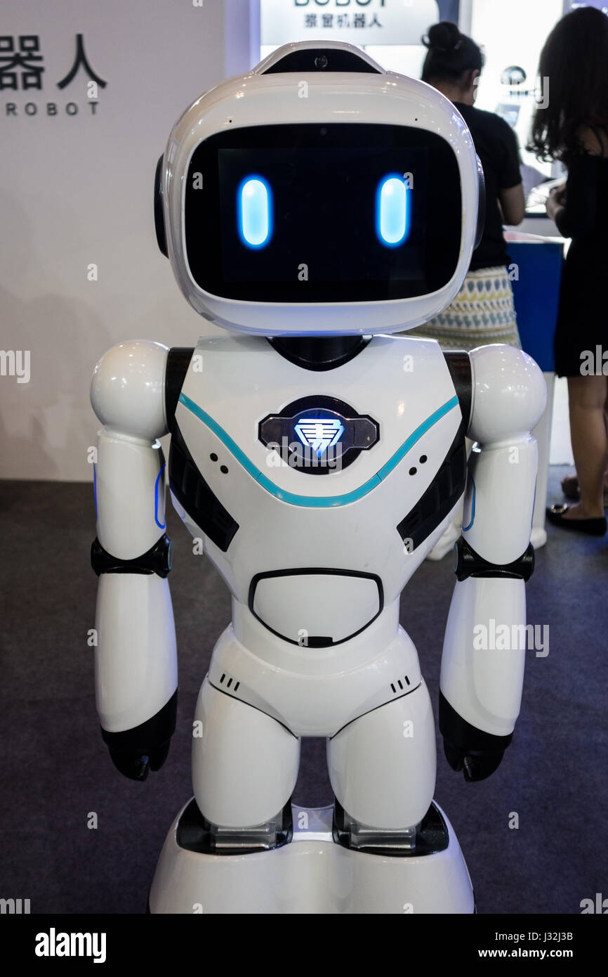 En la pantalla del robot en la expo en china Fotografía de stock - Alamy