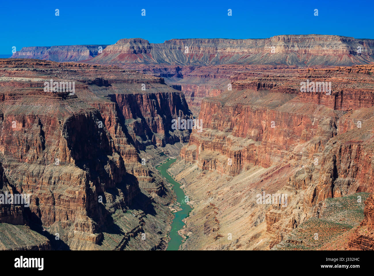 En el río Colorado Rapids fishtail área de parque nacional Grand Canyon, Arizona Foto de stock