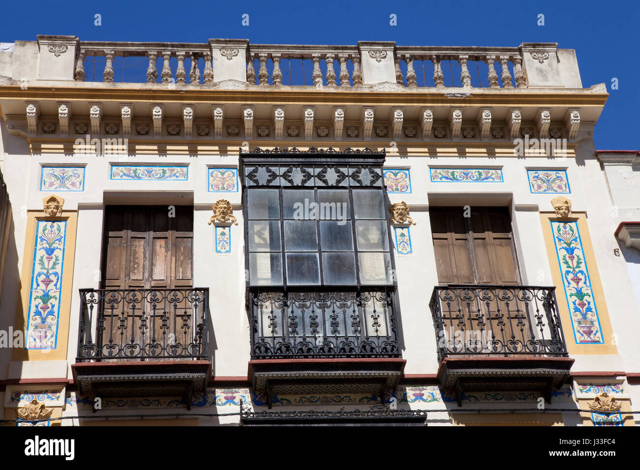 Las casas históricas de Jerez de la Frontera, Cádiz, Costa de la Luz, Andalucía, España, Europa Foto de stock