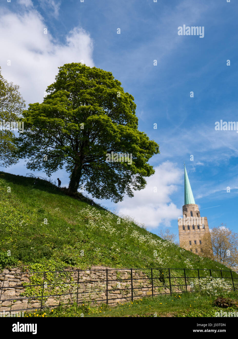 Montículo del castillo, el castillo de Oxford, Oxford, Oxford, Inglaterra, Reino Unido, GB. Foto de stock