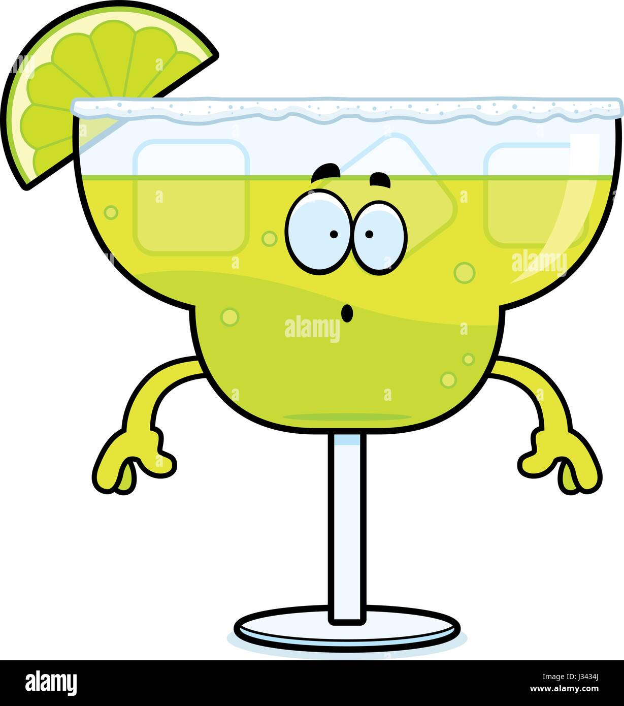 Una caricatura de la ilustración de una margarita mirando sorprendido