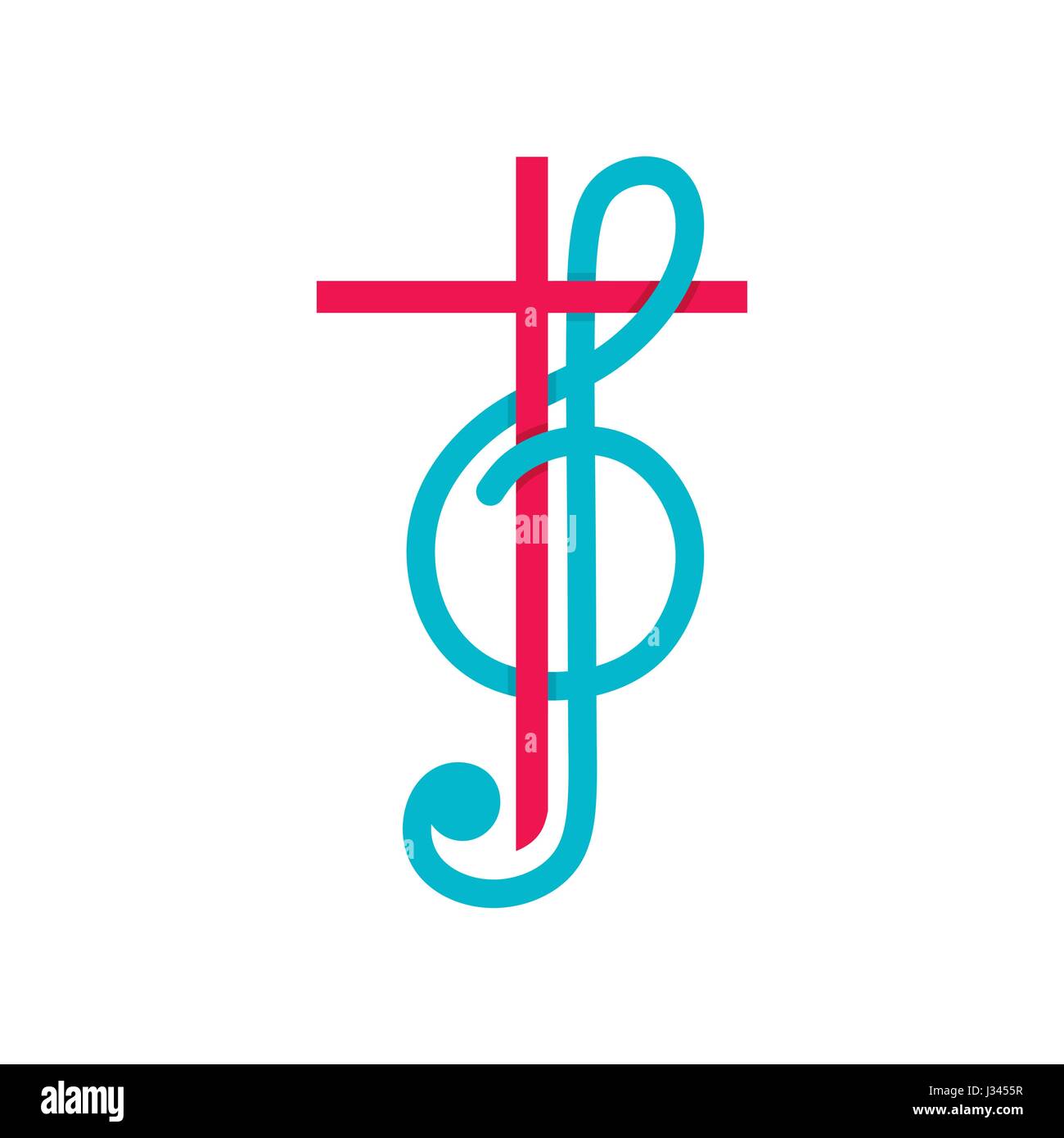 Logotipo de la Iglesia. Símbolos cristianos. La cruz de Jesucristo y treble clef como símbolo de alabanza y adoración a Dios Imagen Vector de stock - Alamy Logotipo de la Iglesia. Símbolos cristianos. La cruz de Jesucristo y treble clef como símbolo de alabanza y adoración a Dios Imagen Vector de stock - Alamy