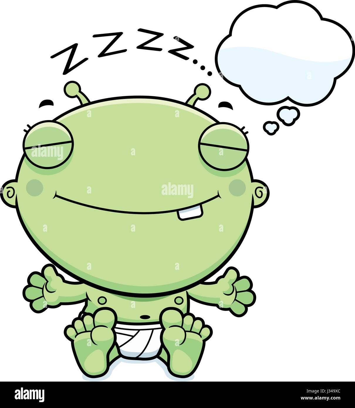 Una Caricatura De La Ilustracion De Un Bebe Alien Sonando Imagen Vector De Stock Alamy