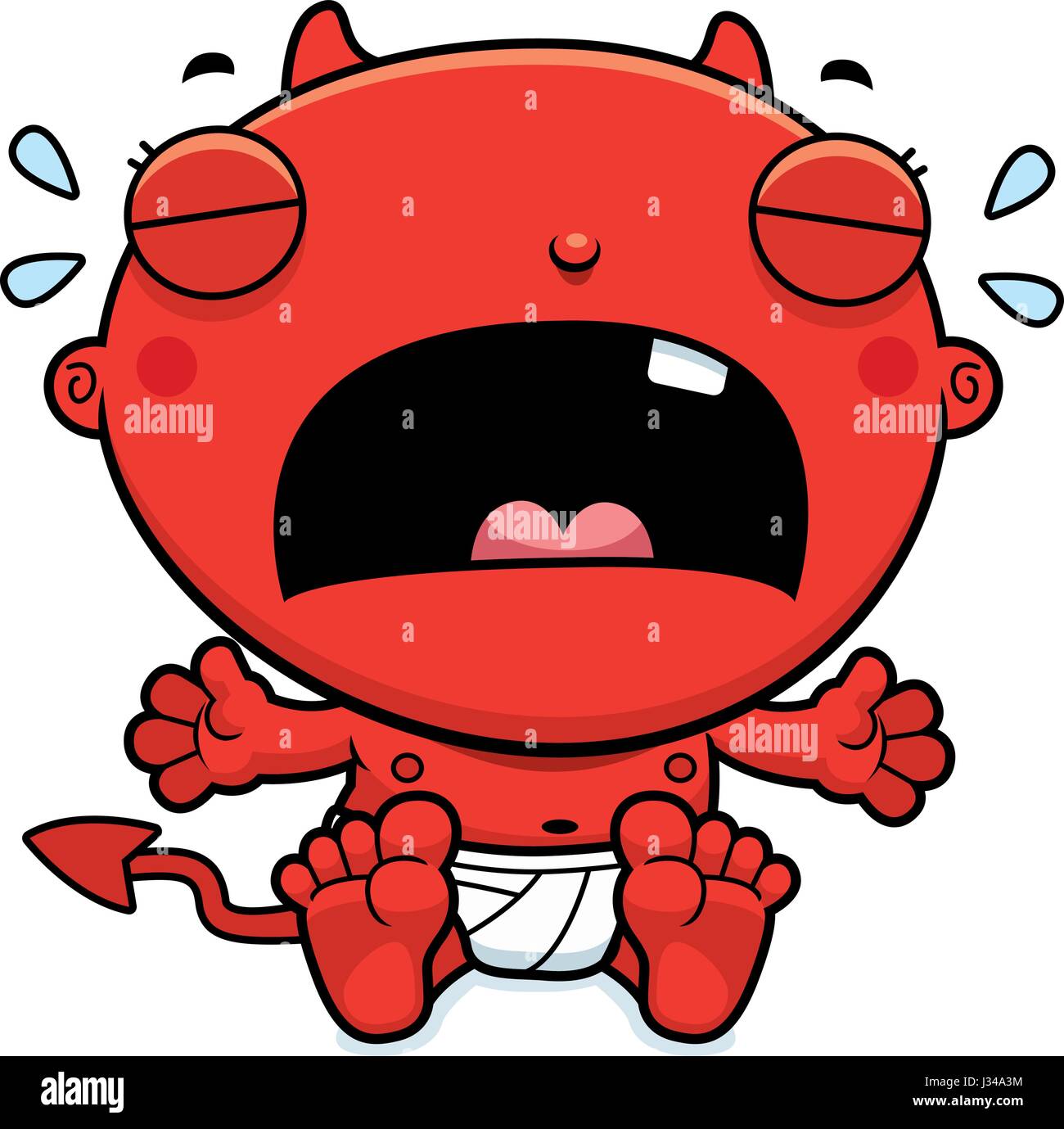 Una Caricatura De La Ilustracion De Un Bebe Diablo Llorando Imagen Vector De Stock Alamy