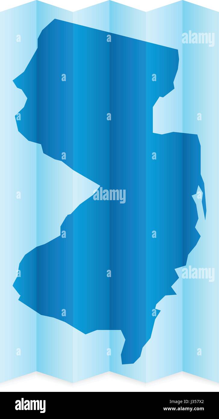 Mapa de Nueva Jersey sobre un fondo blanco. Ilustración vectorial. Ilustración del Vector