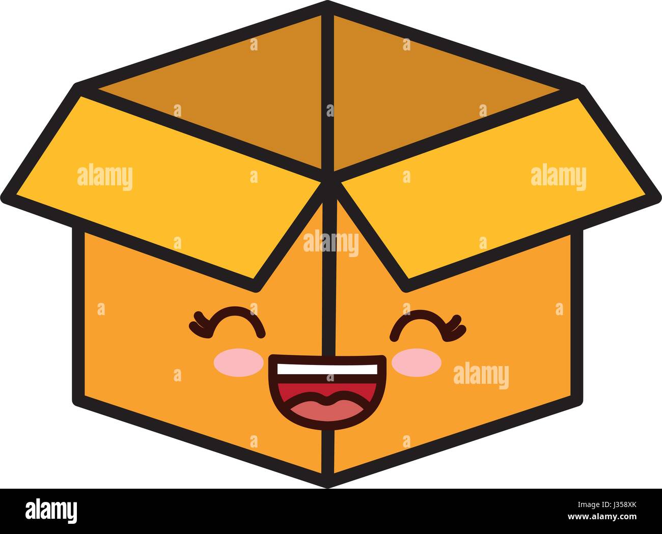 icono de caja de kawaii Imagen Vector de stock - Alamy