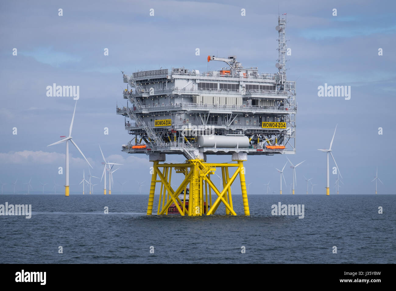 Extensión Walney parque eólico offshore Foto de stock