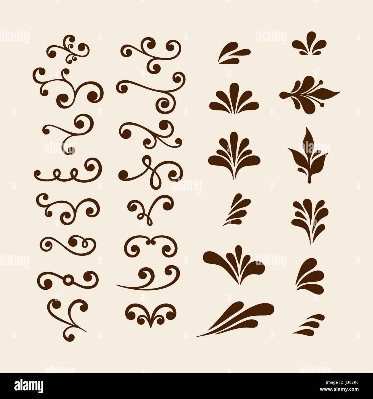 https www alamy es foto vector vintage dibujar a mano elementos de diseno floral flores elementos decorativos elementos florales para decoracion 139660842 html