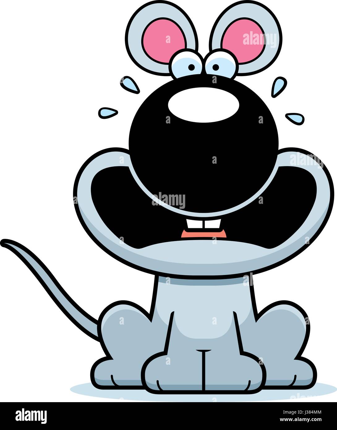 Una caricatura de la ilustración de un ratón mirando asustada Imagen Vector  de stock - Alamy
