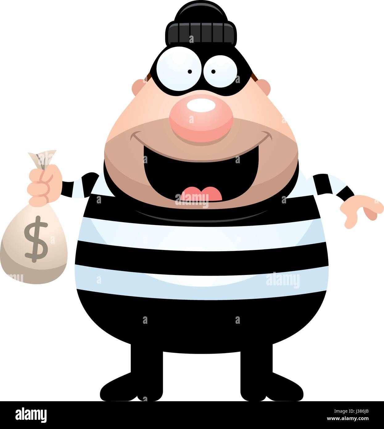 Una caricatura de la ilustración de un ladrón con una bolsa de dinero  Imagen Vector de stock - Alamy