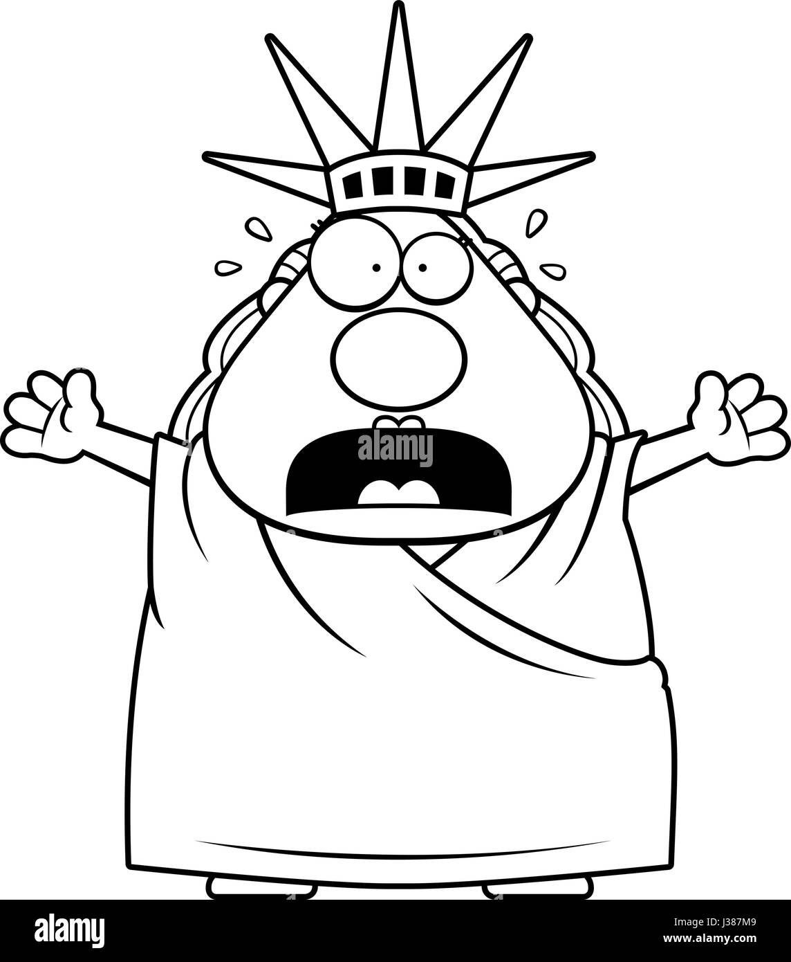 Una caricatura de la ilustración de la Estatua de la libertad en busca de miedo Imagen Vector de stock - Alamy Una caricatura de la ilustración de la Estatua de la libertad en busca de miedo Imagen Vector de stock - Alamy