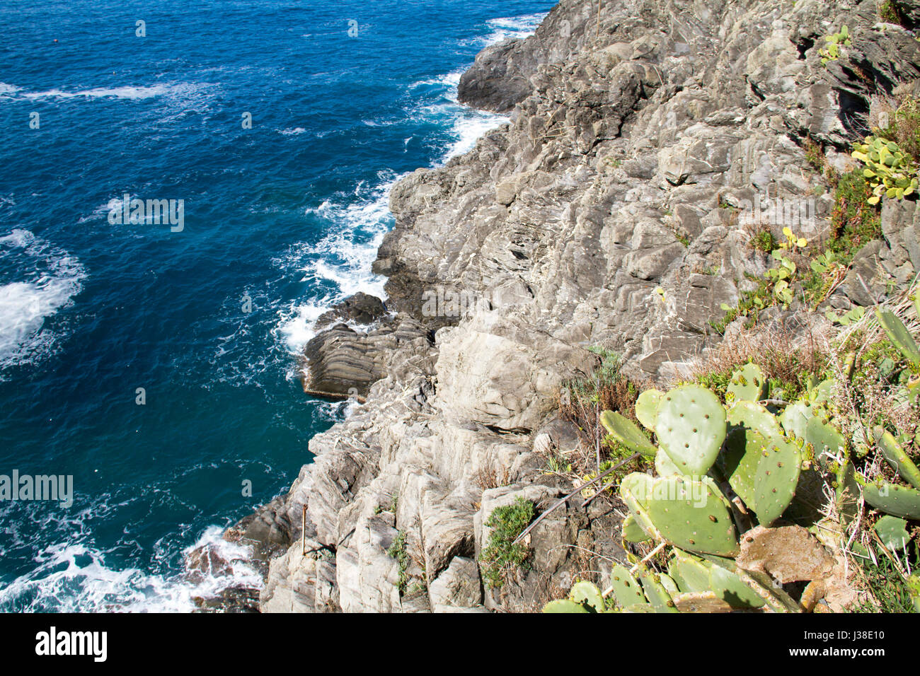 La costa de Liguria en las cinco tierras Foto de stock