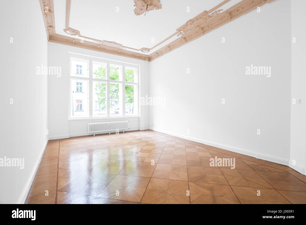 Marco panorámico Chimenea decorativa en el interior vacío del salón  Fotografía de stock - Alamy