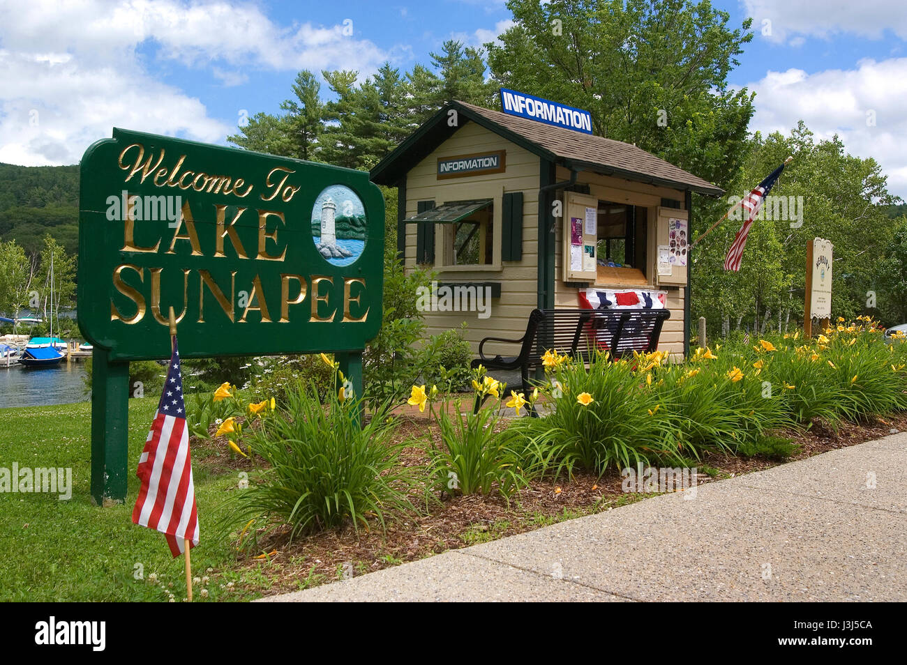 Lago Sunapee - Newbury, New Hampshire, Estados Unidos - Información turística Foto de stock