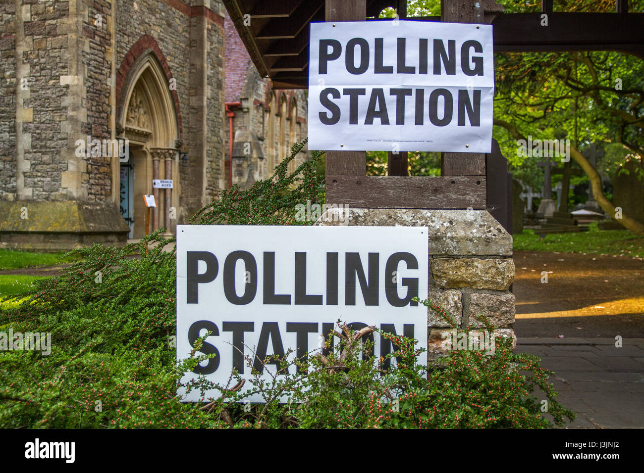 Encuesta de sondeo de la estación general cartel electoral UK Foto de stock
