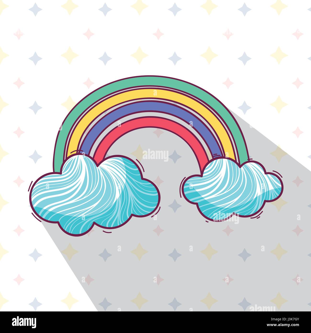 Hermosa arcoiris con bonitas nubes Imagen Vector de stock - Alamy