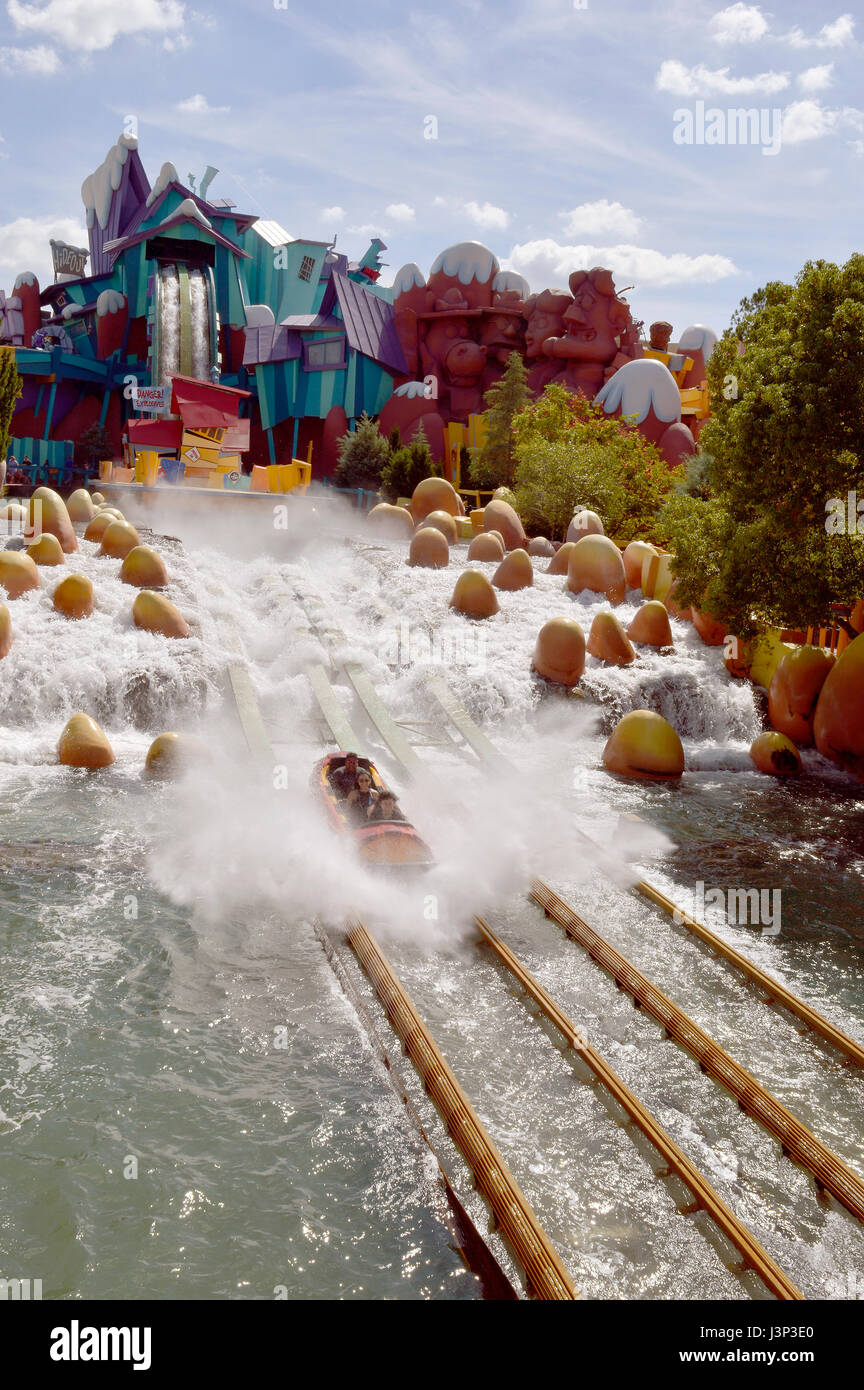 Dudley Do-Right's Ripsaw Falls en el Toon Laguna de universos Isla de Ad Foto de stock